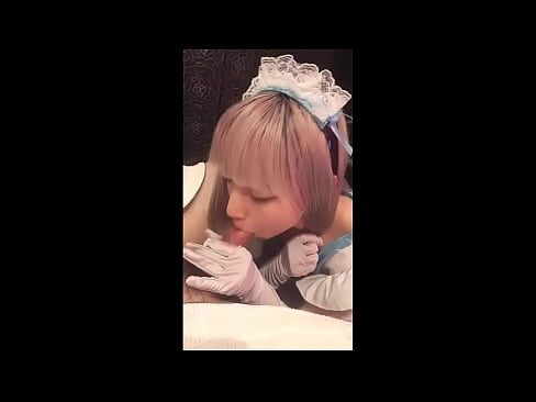 ❤️ Idol Ġappuniż [mayuka], kostum ta' qaddejja Franċiża, parti 1, blowjob u jerk off bil-lotion Porn magħmul fid-dar lilna